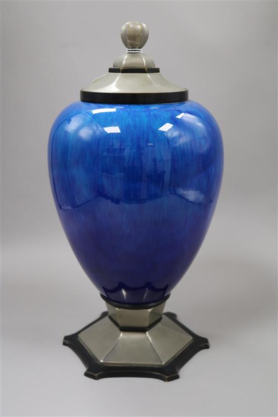 An Art Deco lidded vase by Paul Milet for Sevres, height 38cm
